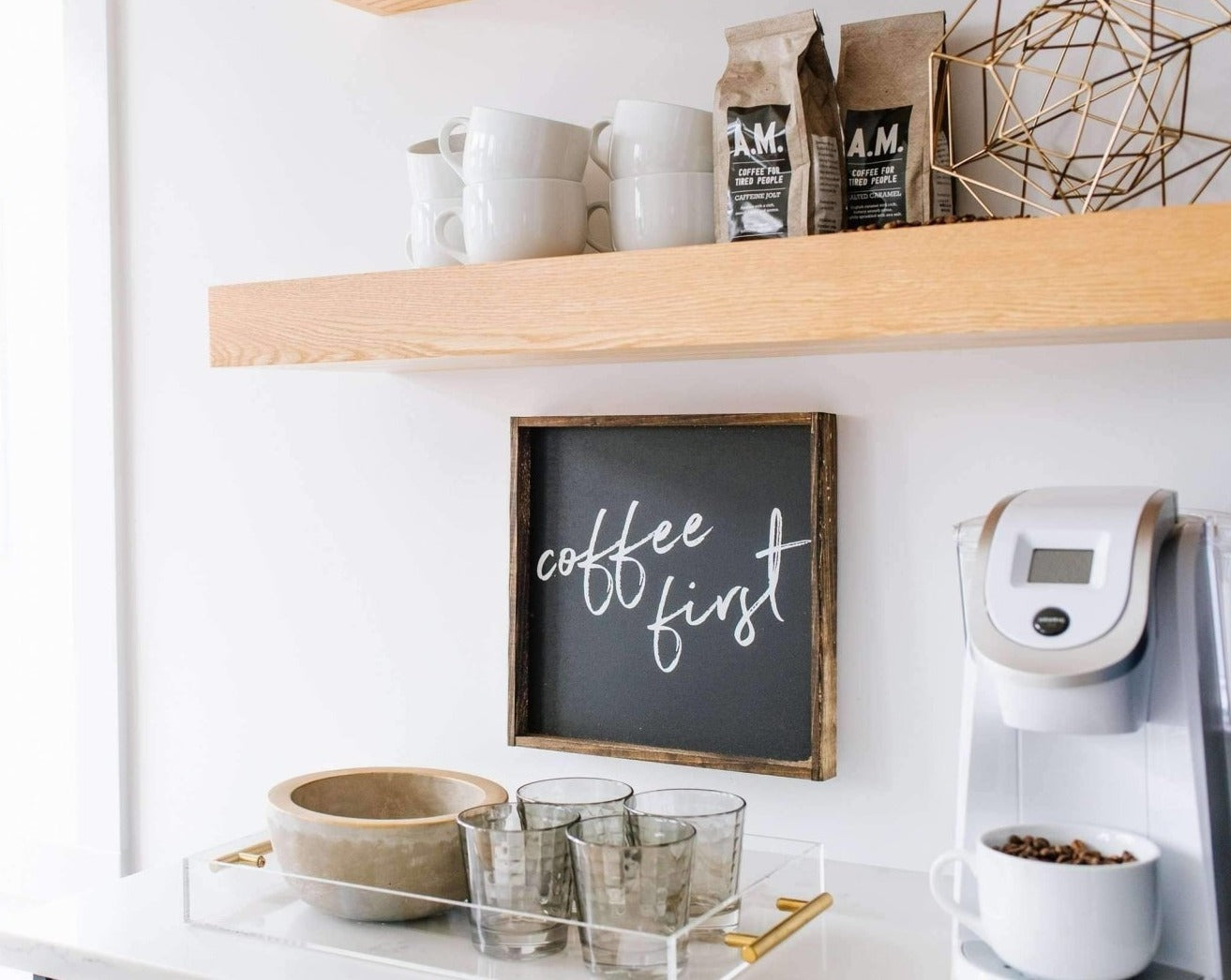 Coffee First | Wood Sign farmhouse signs, rustic signs, joanna gaines style signs, farmhouse decor, Farmhouse style