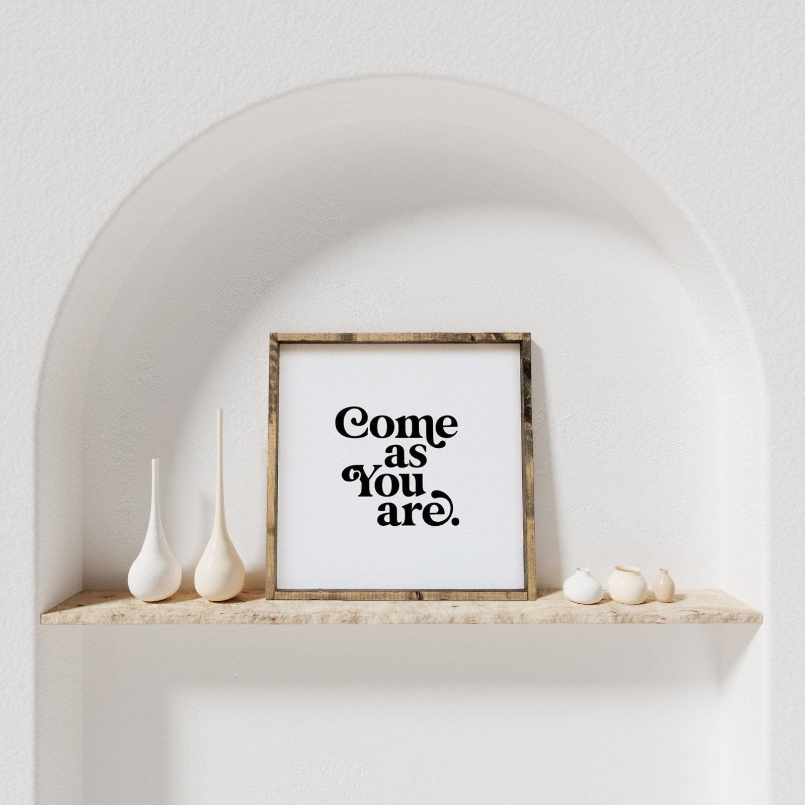 WilliamRaeDesigns Dark Walnut / 13"x13" Come As You Are | Wood Sign