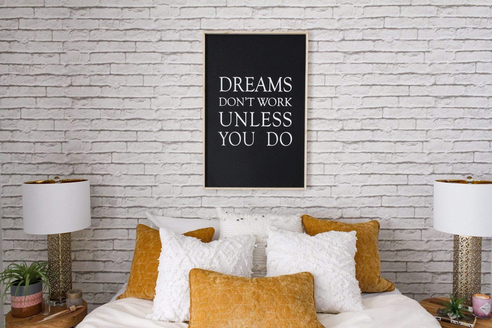 Dreams Don't Work Unless You Do farmhouse signs, rustic signs, joanna gaines style signs, farmhouse decor, Farmhouse style