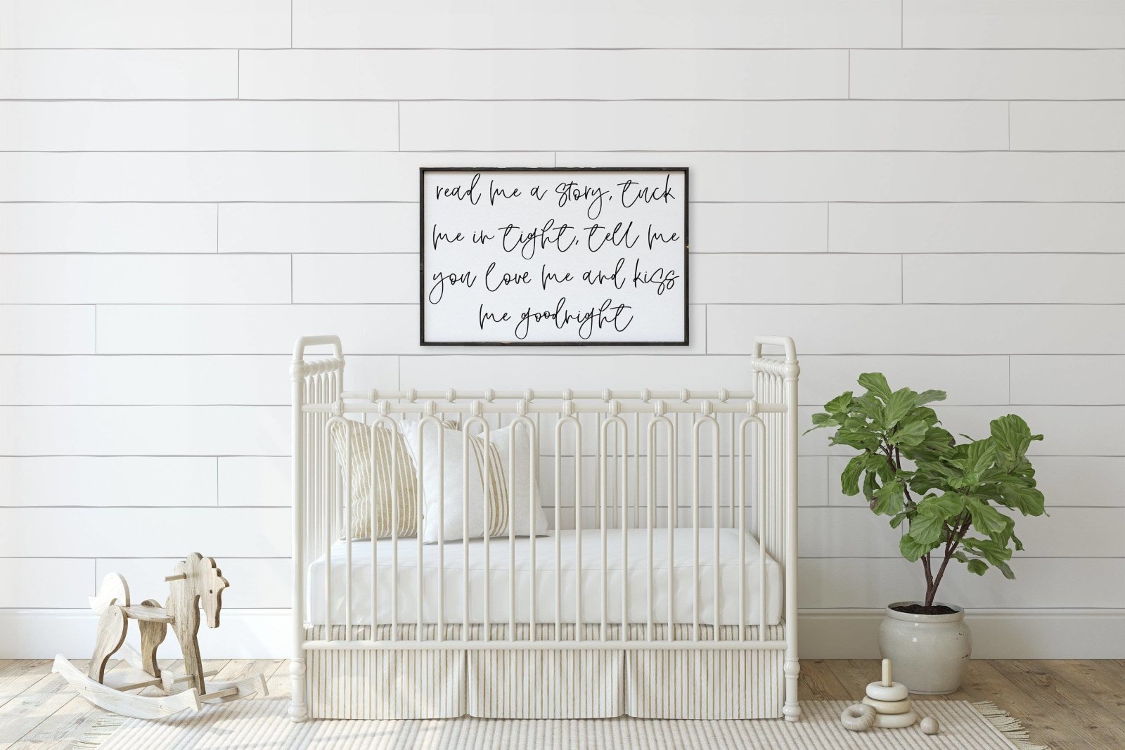 Read Me A Story, Tuck Me In Tight, Tell Me You Love Me & Kiss Me Goodnight | Wood Sign - WilliamRaeDesigns