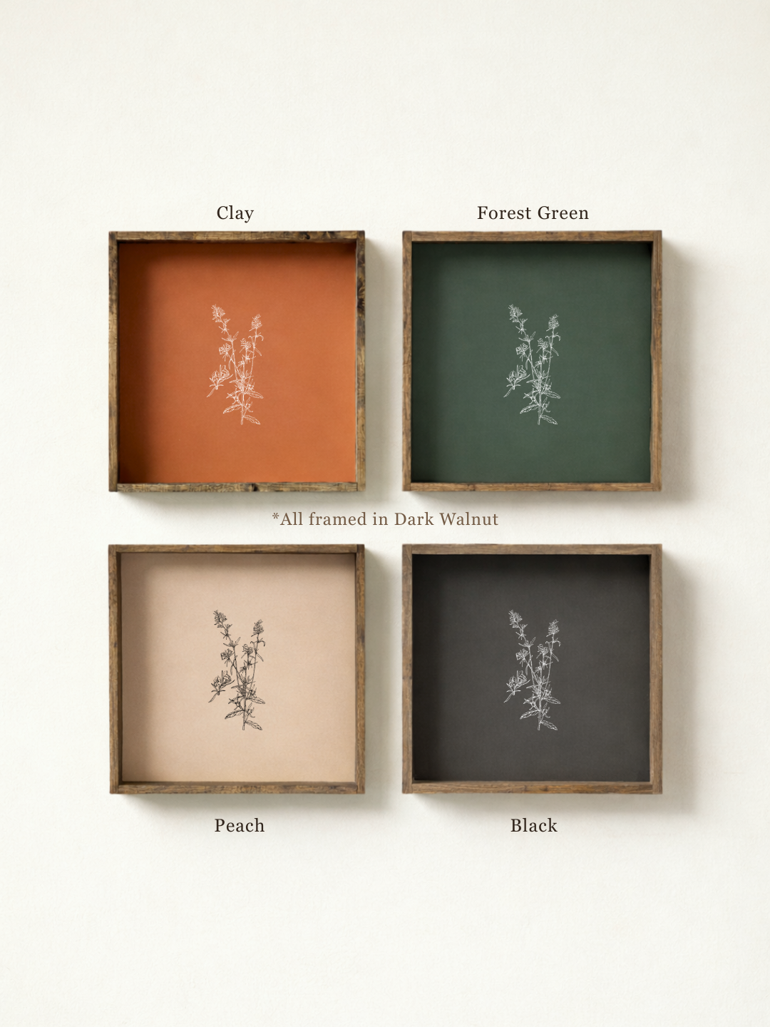 Vintage Floral Stem Framed Print (No. 2)