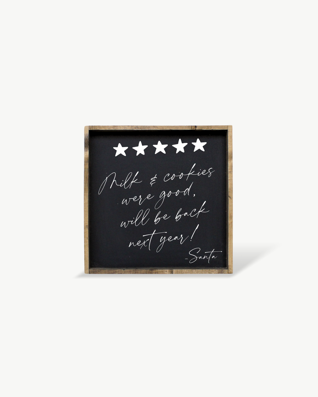 Milk & Cookies Santa Review - Framed Christmas Print