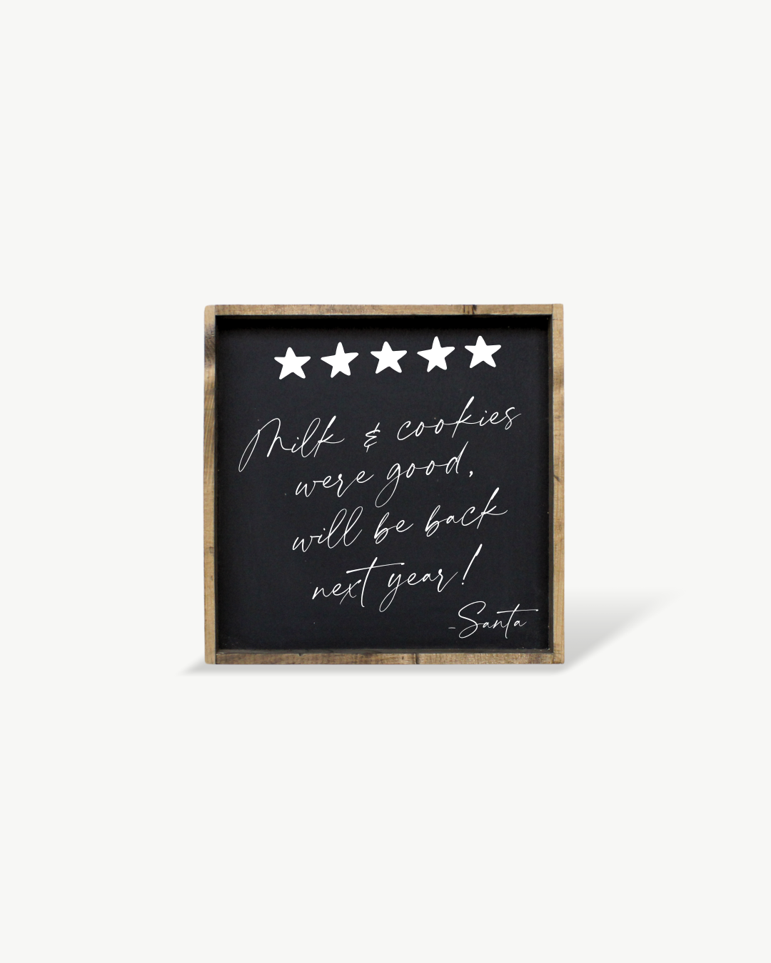 Milk & Cookies Santa Review - Framed Christmas Print