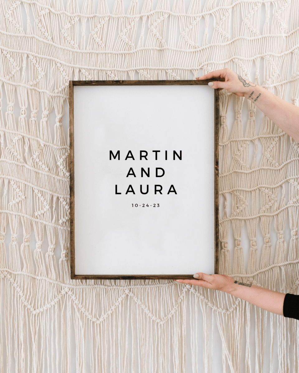 Custom Wedding Date Sign / Guest Book - WilliamRaeDesigns