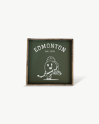 Edmonton Hockey Puck Wood Sign – Hockey - Inspired Wall Art - WilliamRaeDesigns