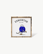 Edmonton Hockey Puck Wood Sign – Hockey - Inspired Wall Art - WilliamRaeDesigns