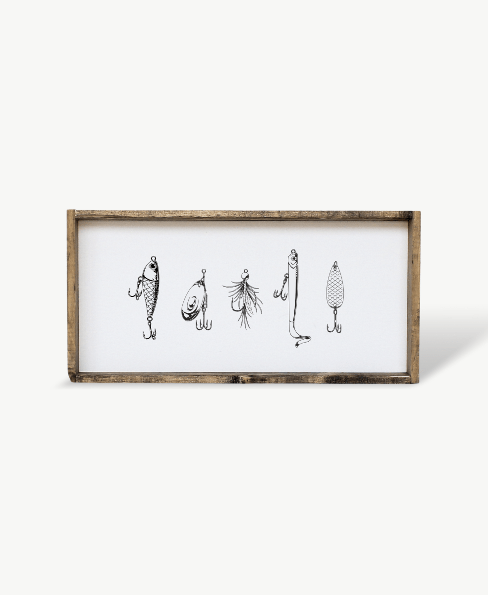 Fishing Lures Wood Sign - WilliamRaeDesigns