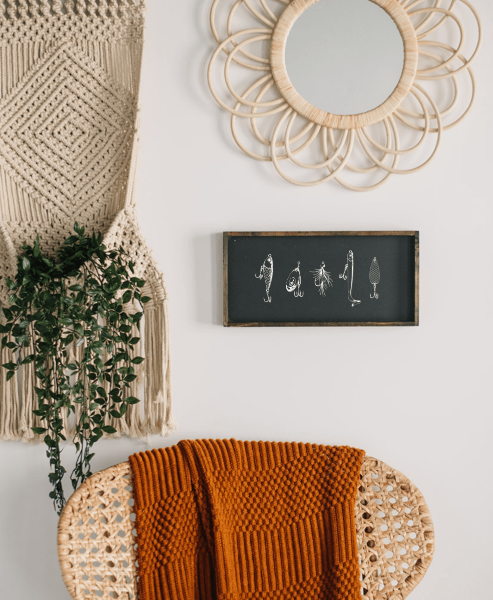 Fishing Lures Wood Sign - WilliamRaeDesigns