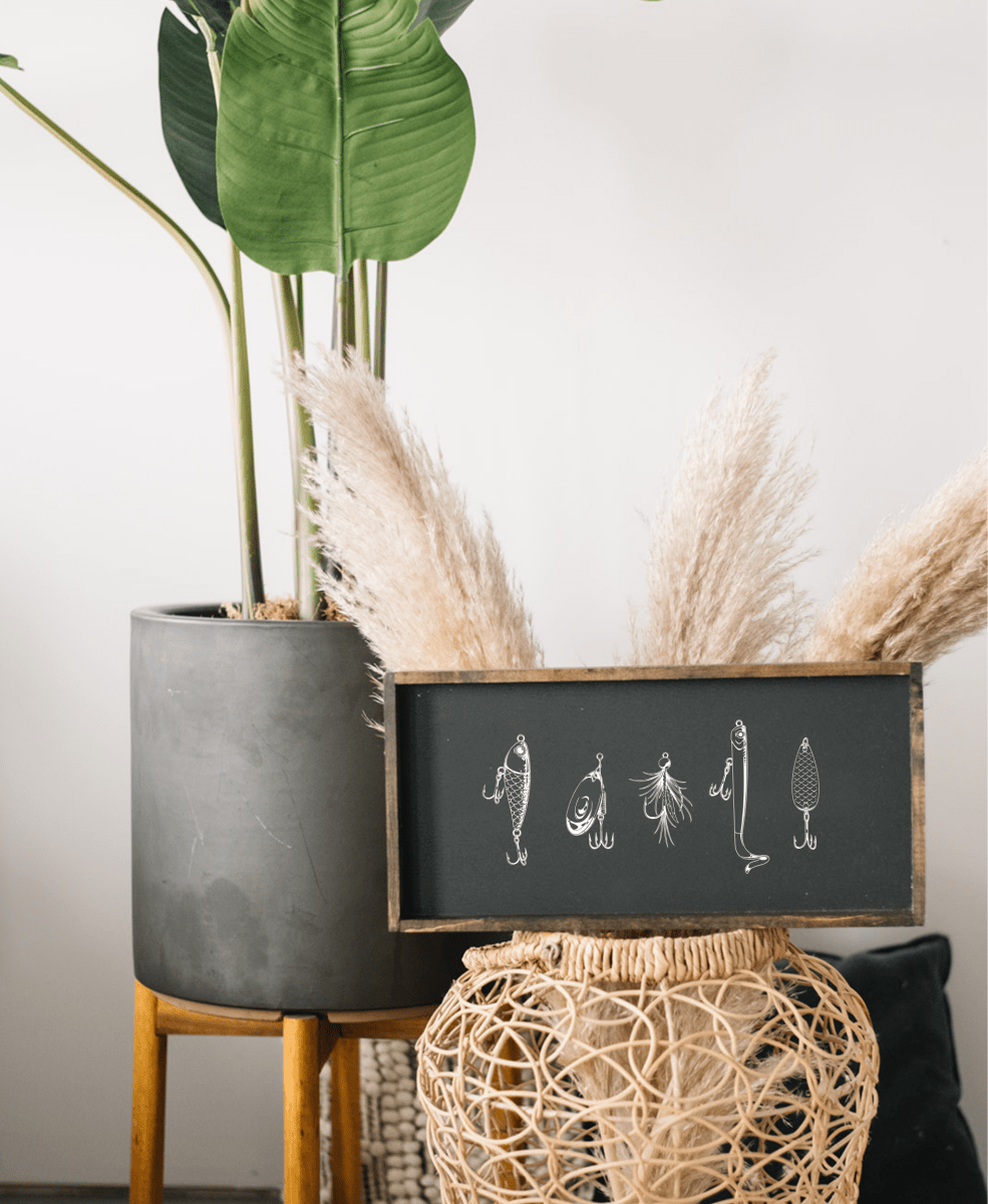 Fishing Lures Wood Sign - WilliamRaeDesigns