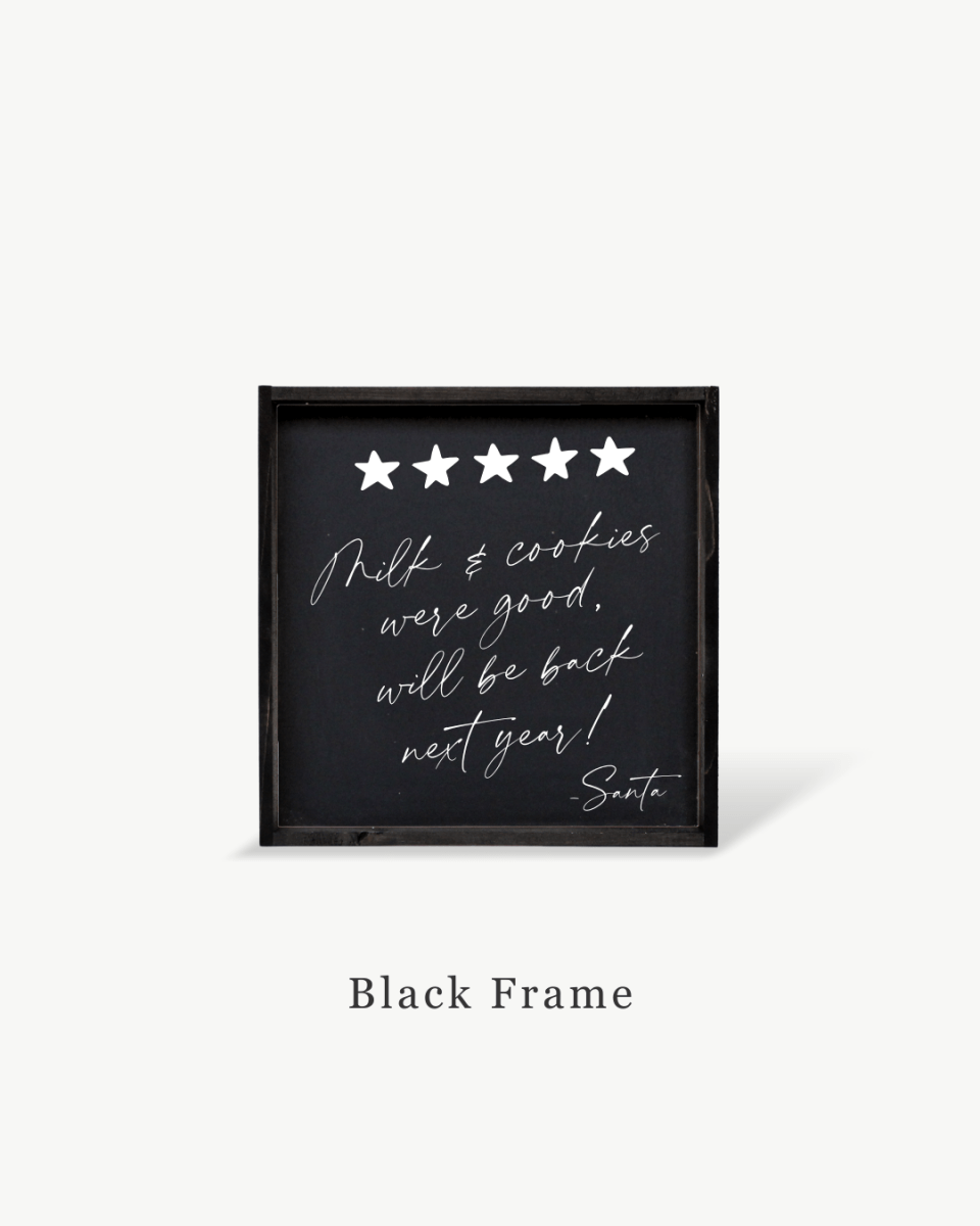 Milk & Cookies Santa Review - Framed Christmas Print - WilliamRaeDesigns