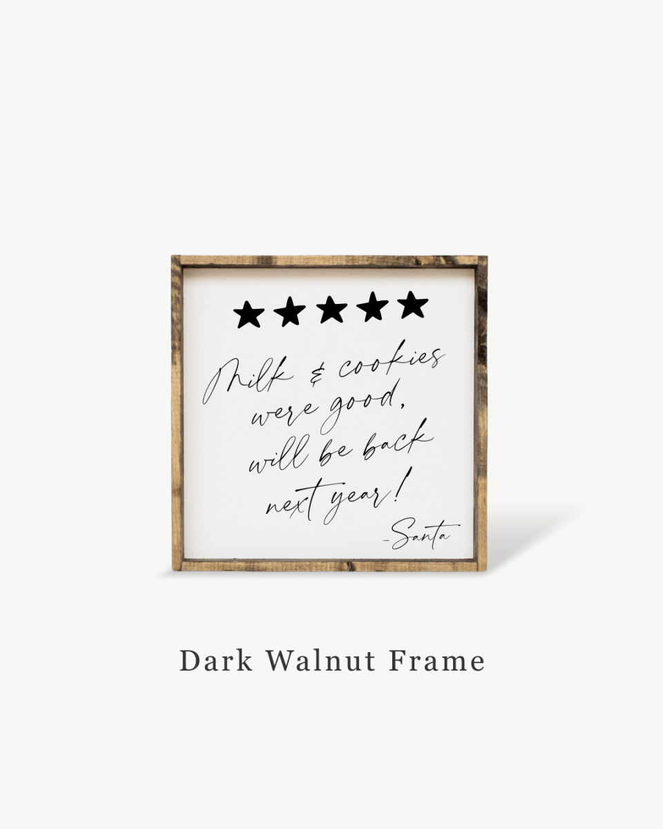 Milk & Cookies Santa Review - Framed Christmas Print - WilliamRaeDesigns