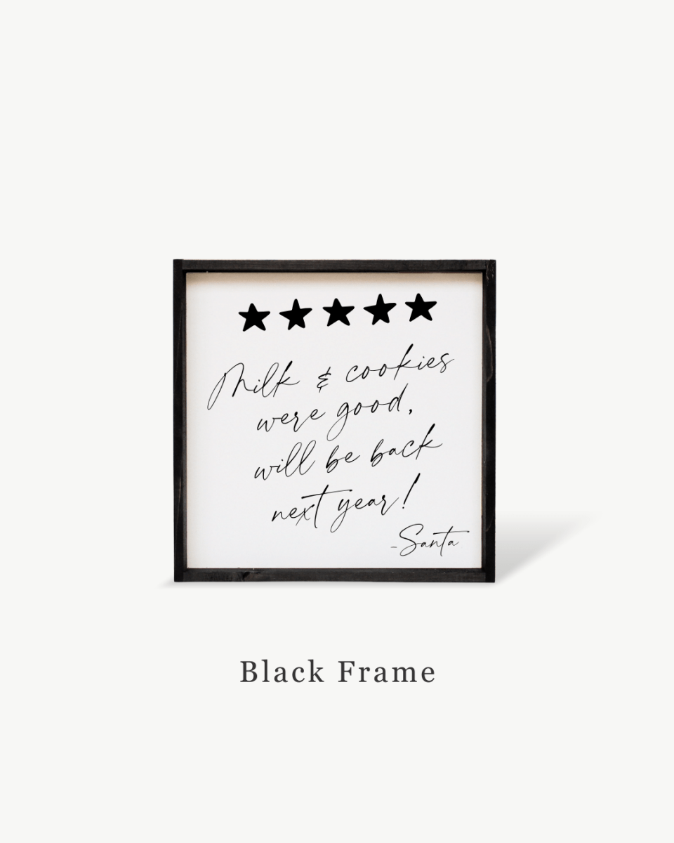 Milk & Cookies Santa Review - Framed Christmas Print - WilliamRaeDesigns
