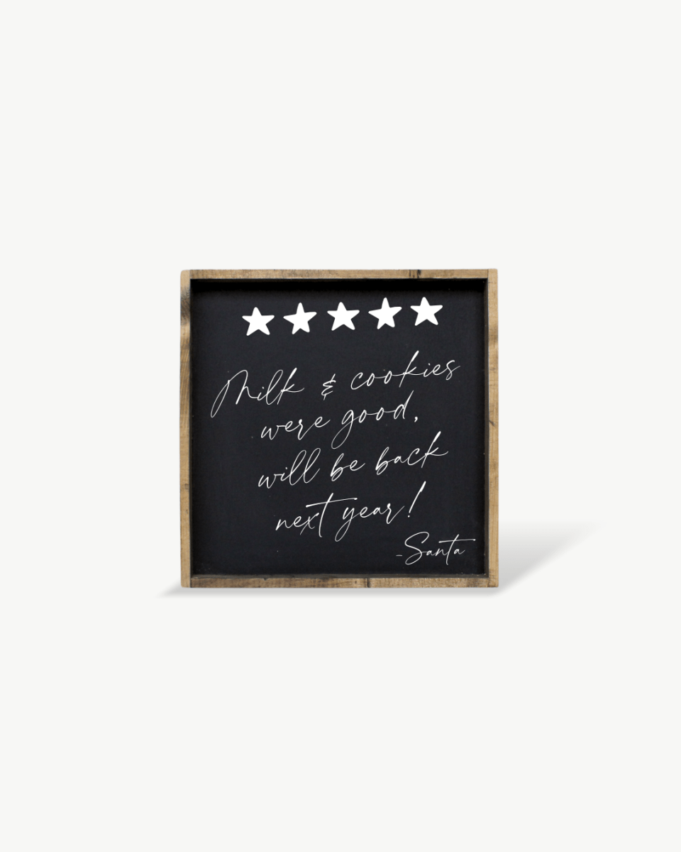 Milk & Cookies Santa Review - Framed Christmas Print - WilliamRaeDesigns