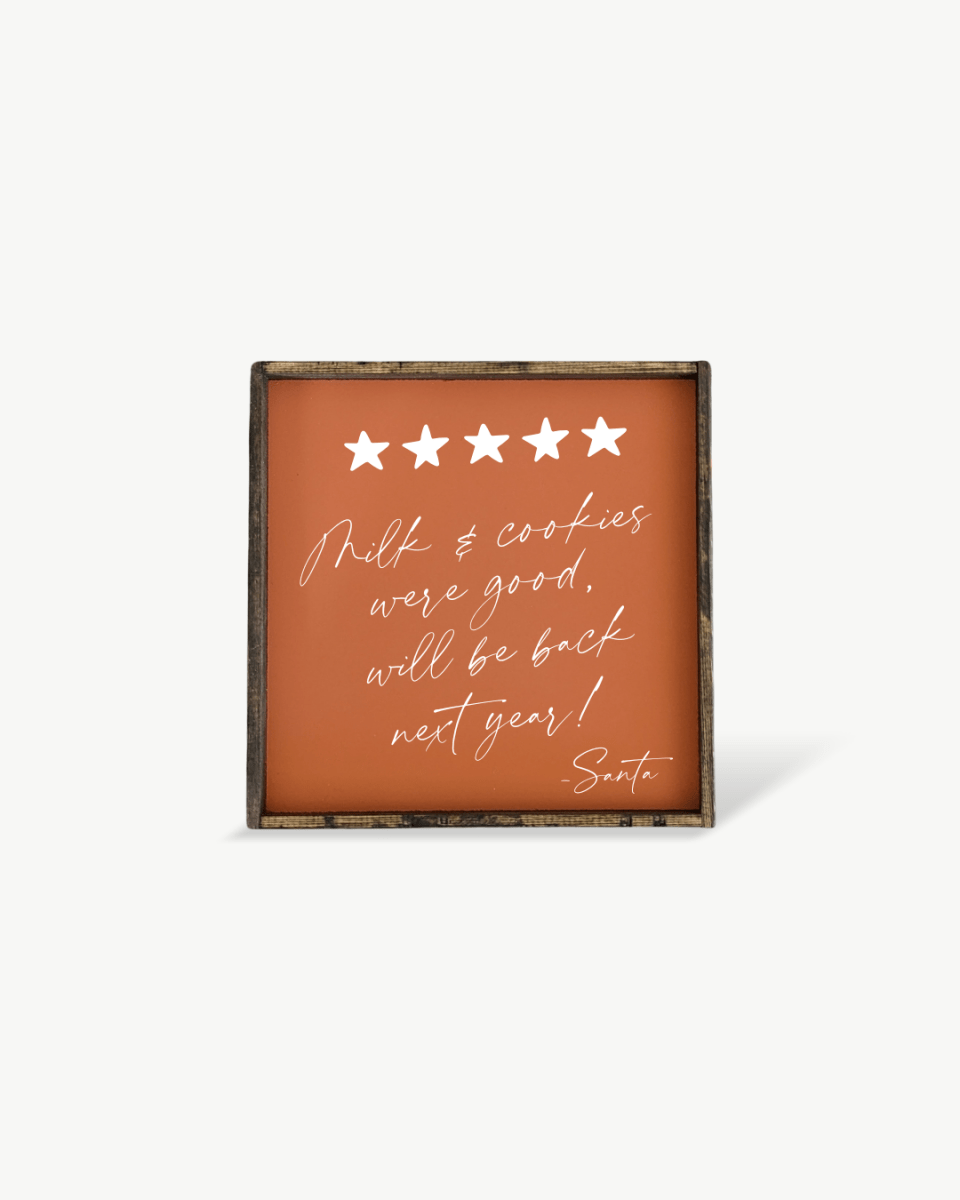 Milk & Cookies Santa Review - Framed Christmas Print - WilliamRaeDesigns