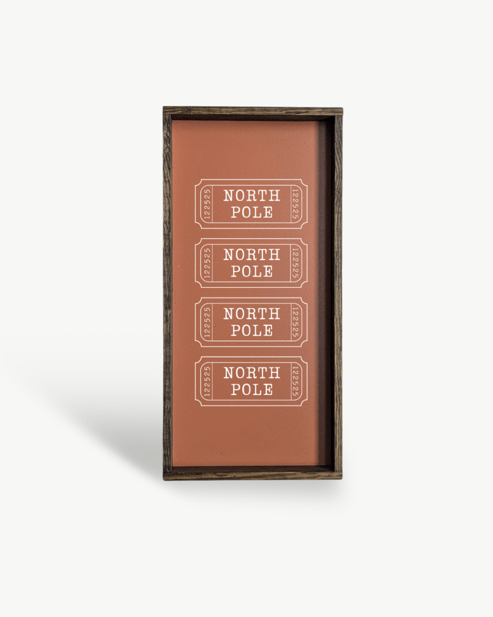 North Pole Tickets Framed Wall Art - WilliamRaeDesigns