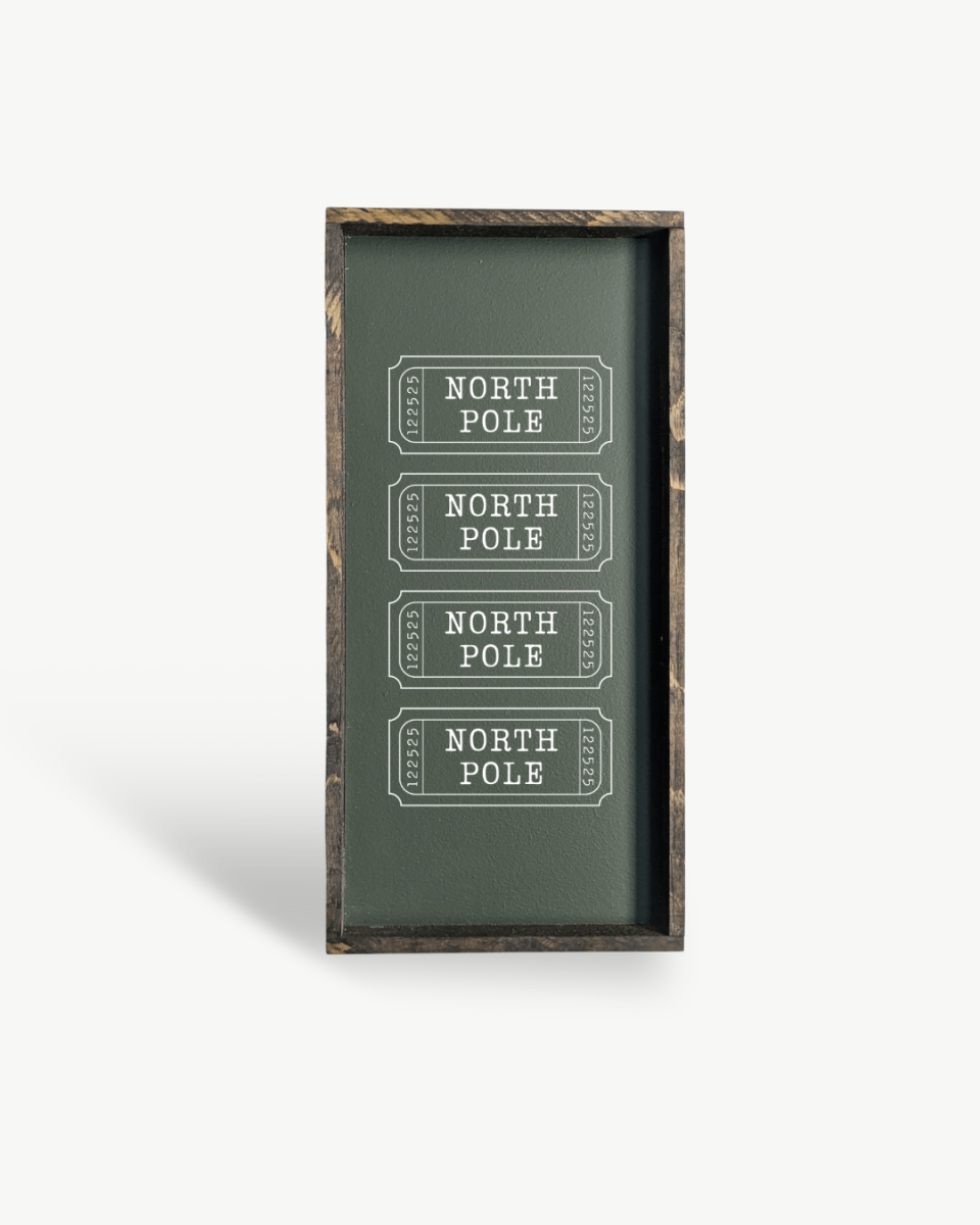 North Pole Tickets Framed Wall Art - WilliamRaeDesigns