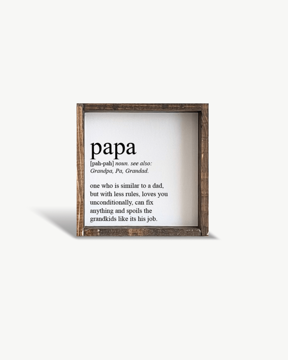 Papa Definition Wood Sign– Grandfather Gift Wall Art - WilliamRaeDesigns