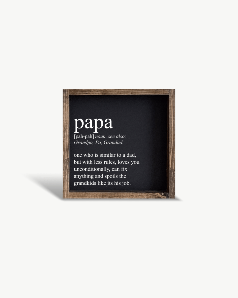 Papa Definition Wood Sign– Grandfather Gift Wall Art - WilliamRaeDesigns