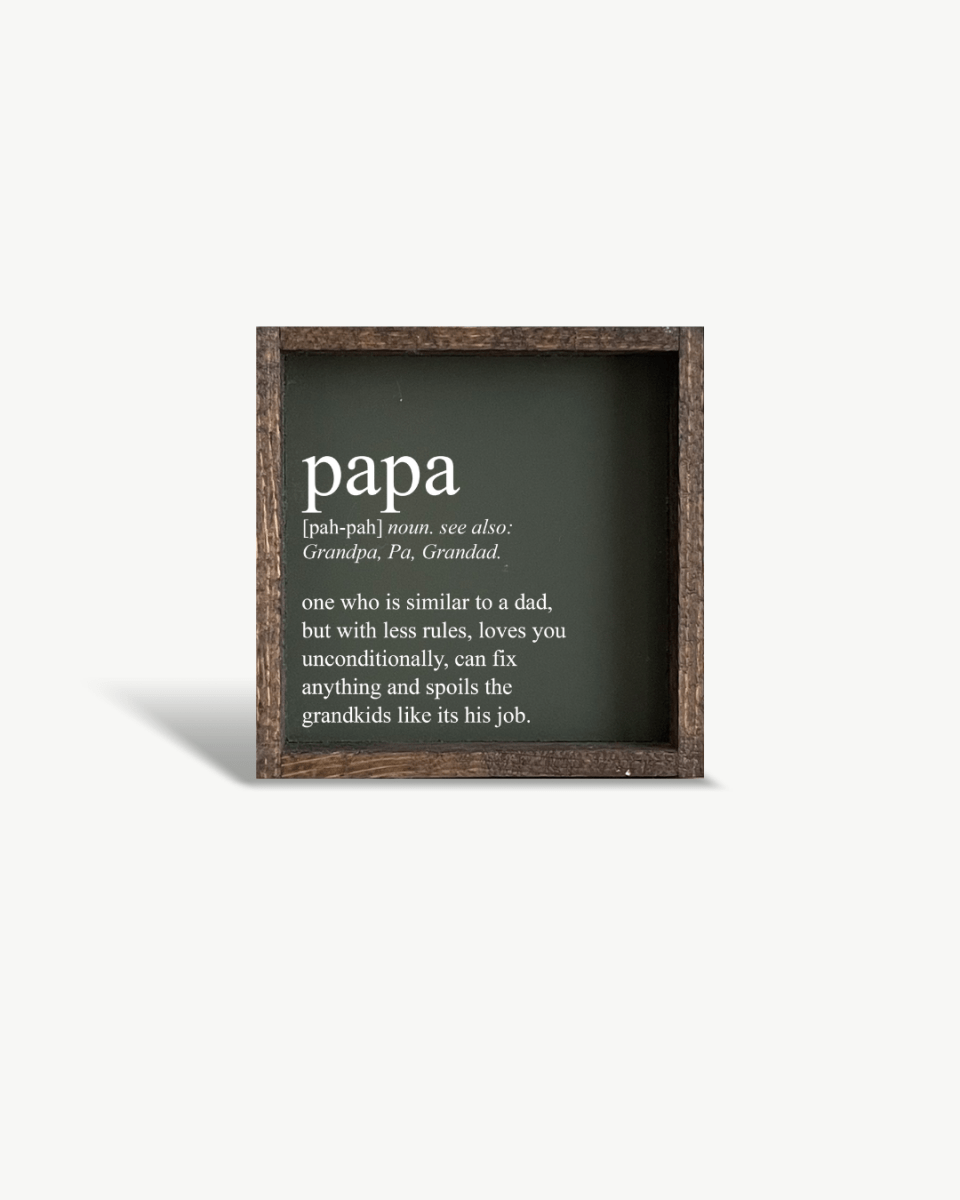 Papa Definition Wood Sign– Grandfather Gift Wall Art - WilliamRaeDesigns