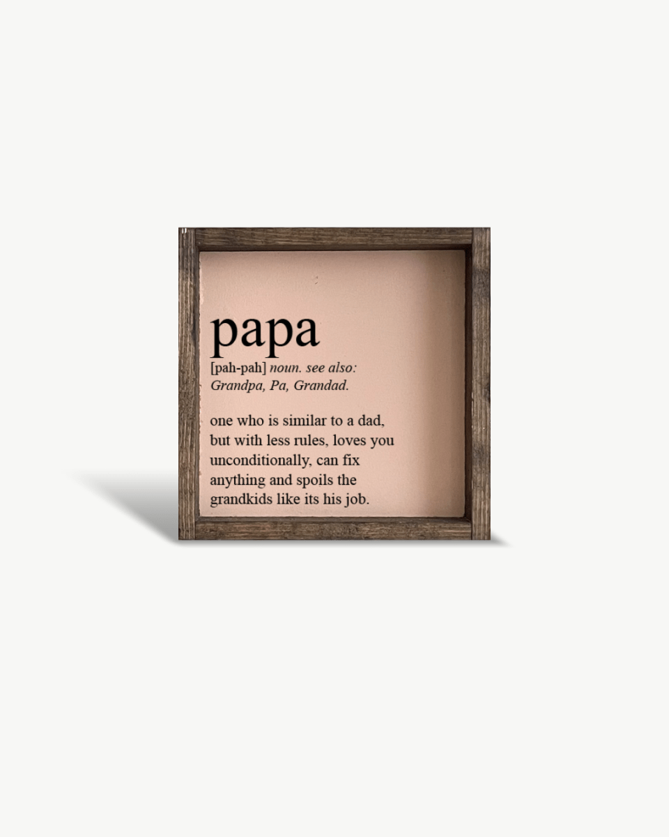 Papa Definition Wood Sign– Grandfather Gift Wall Art - WilliamRaeDesigns