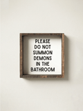 Please Do Not Summon Demons in the Bathroom Framed Mini Print - WilliamRaeDesigns
