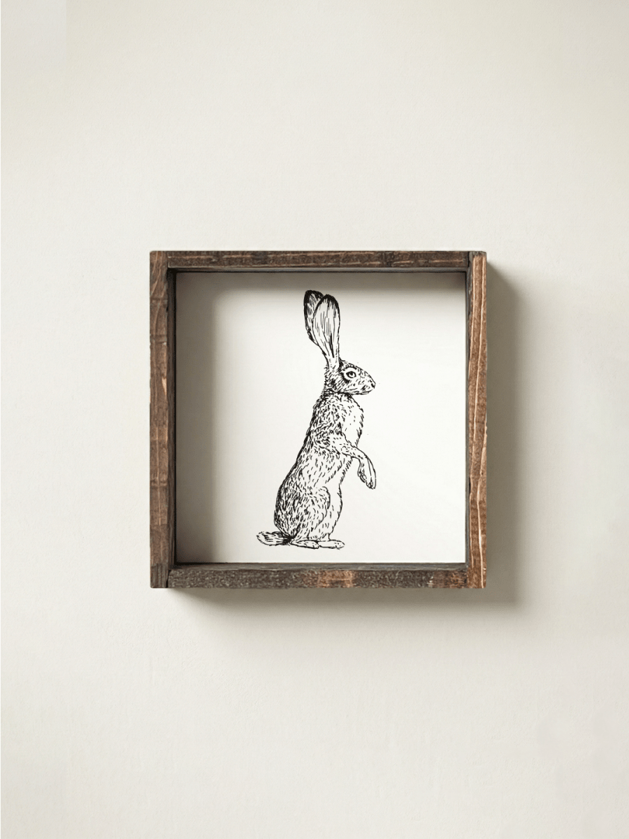 Rabbit Sketch Framed Mini Print - WilliamRaeDesigns