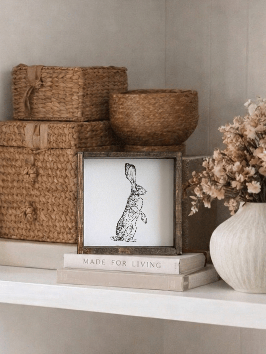 Rabbit Sketch Framed Mini Print - WilliamRaeDesigns