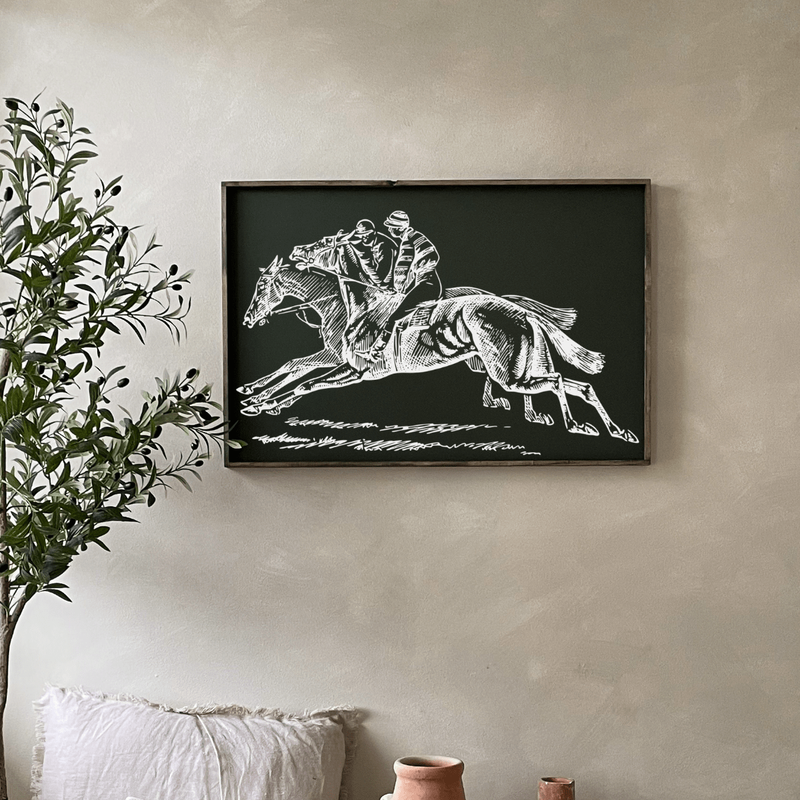 Racehorses Wood Sign - WilliamRaeDesigns