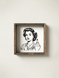 Retro Housewife Middle - Finger Framed Mini Print - WilliamRaeDesigns
