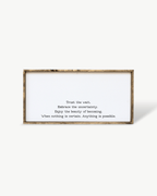 "Trust the Wait, Embrace the Uncertainty" Wood Sign – Inspirational Quote Wall Art - WilliamRaeDesigns