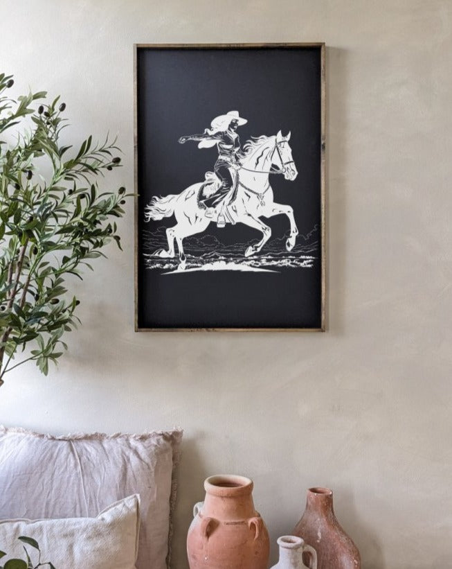 Vintage Cowgirl Wood Sign - WilliamRaeDesigns