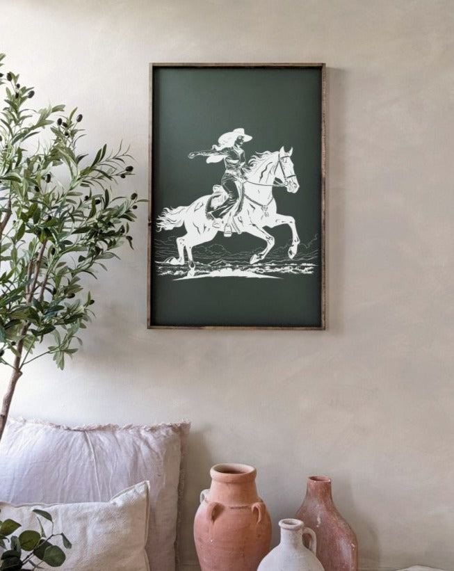 Vintage Cowgirl Wood Sign - WilliamRaeDesigns