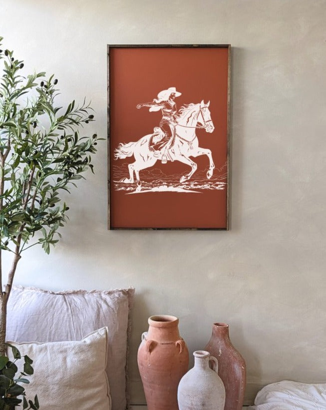 Vintage Cowgirl Wood Sign - WilliamRaeDesigns
