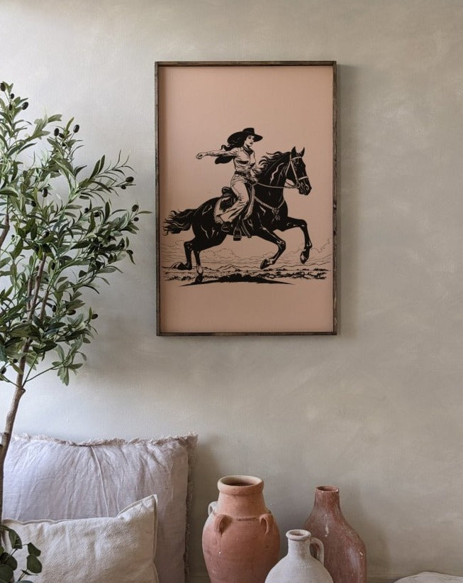 Vintage Cowgirl Wood Sign - WilliamRaeDesigns