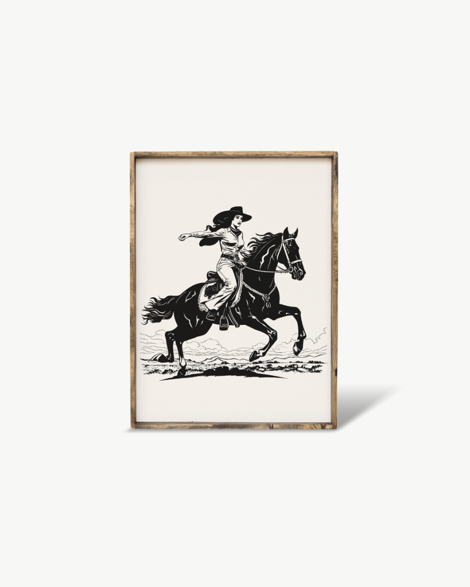Vintage Cowgirl Wood Sign - WilliamRaeDesigns