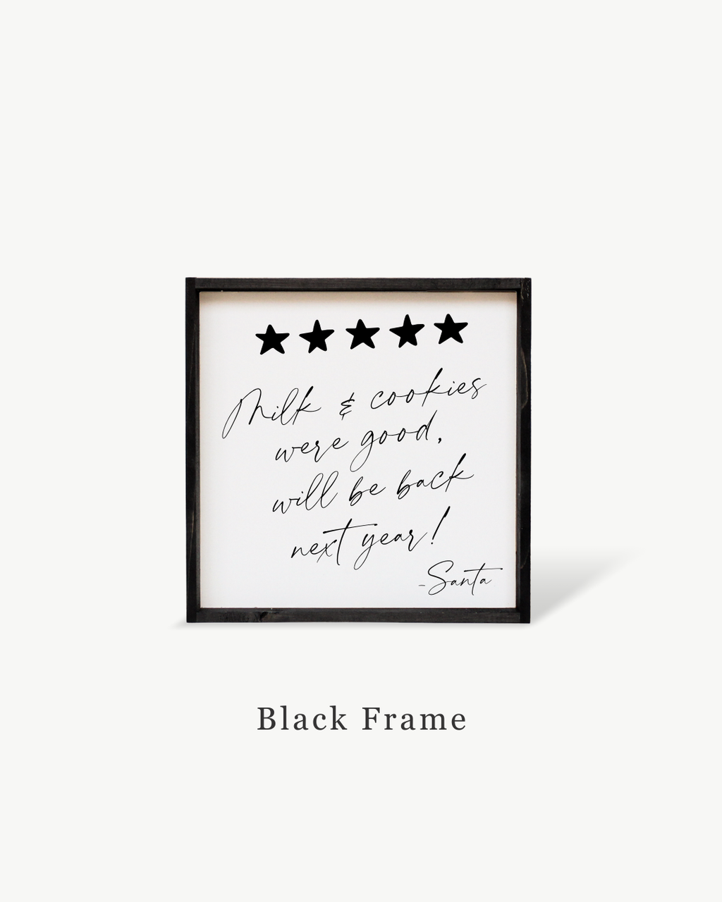 Milk & Cookies Santa Review - Framed Christmas Print