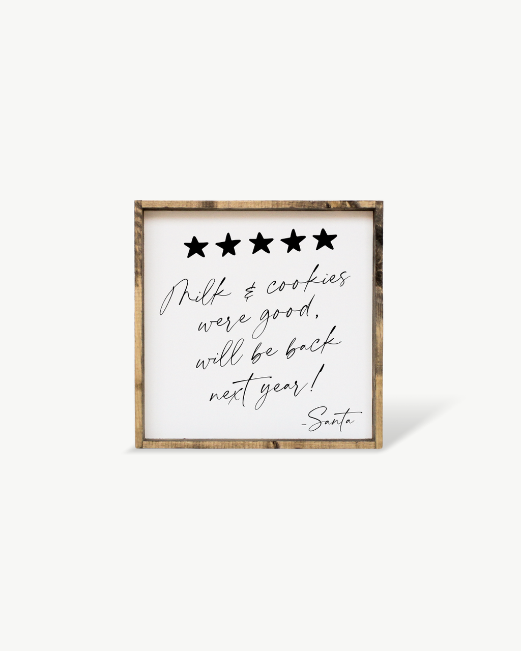 Milk & Cookies Santa Review - Framed Christmas Print