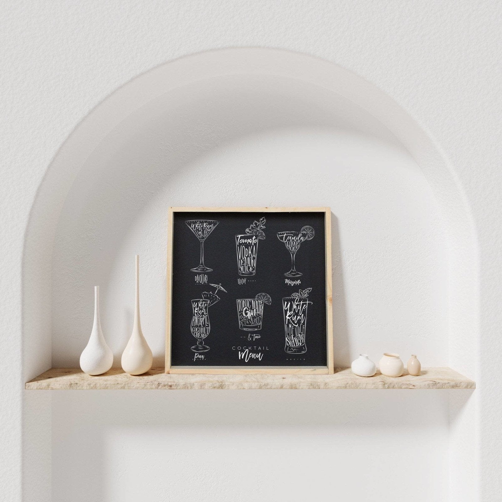 WilliamRaeDesigns Black / Natural Bar Menu | Wood Sign