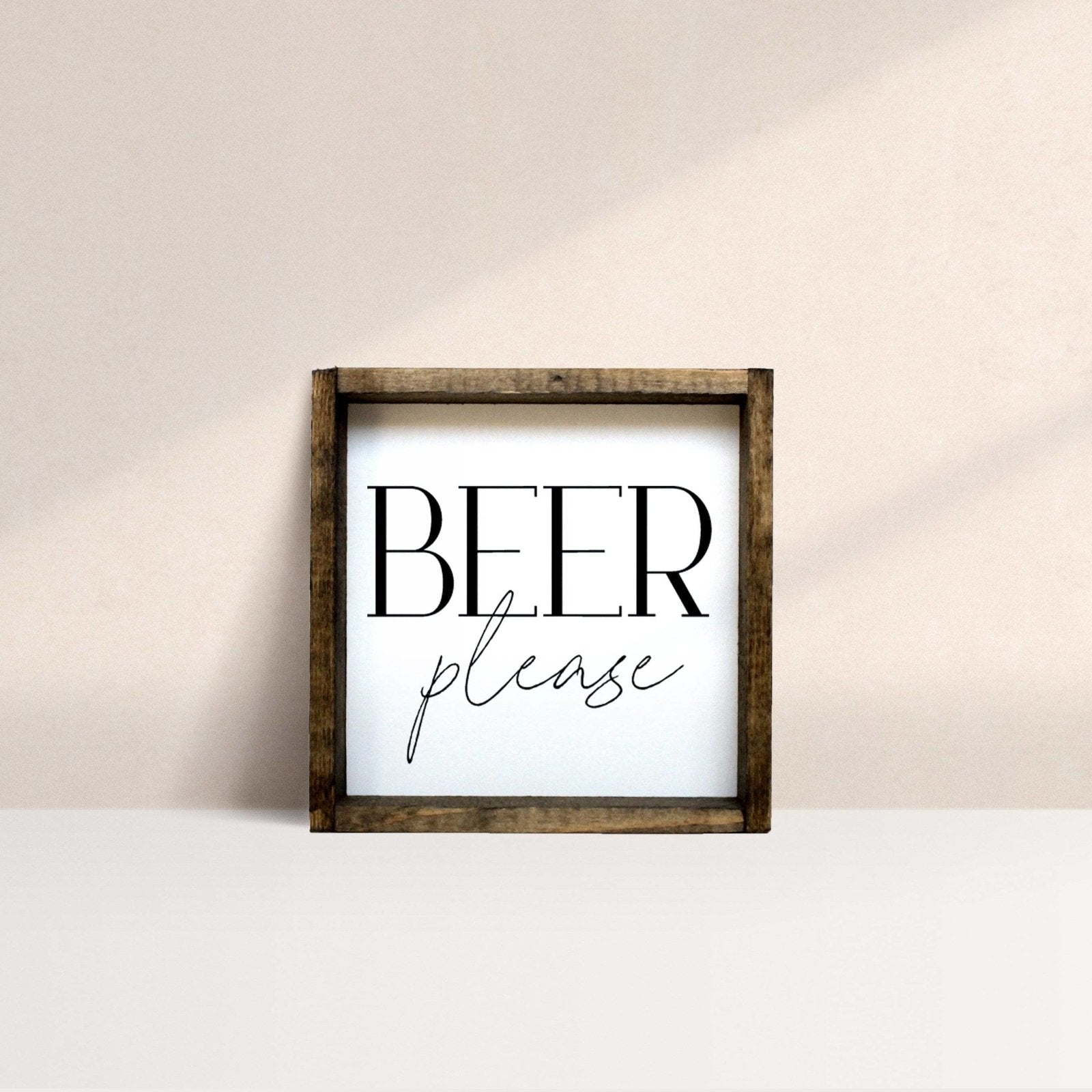 WilliamRaeDesigns Dark Walnut Beer Please | Wood Sign