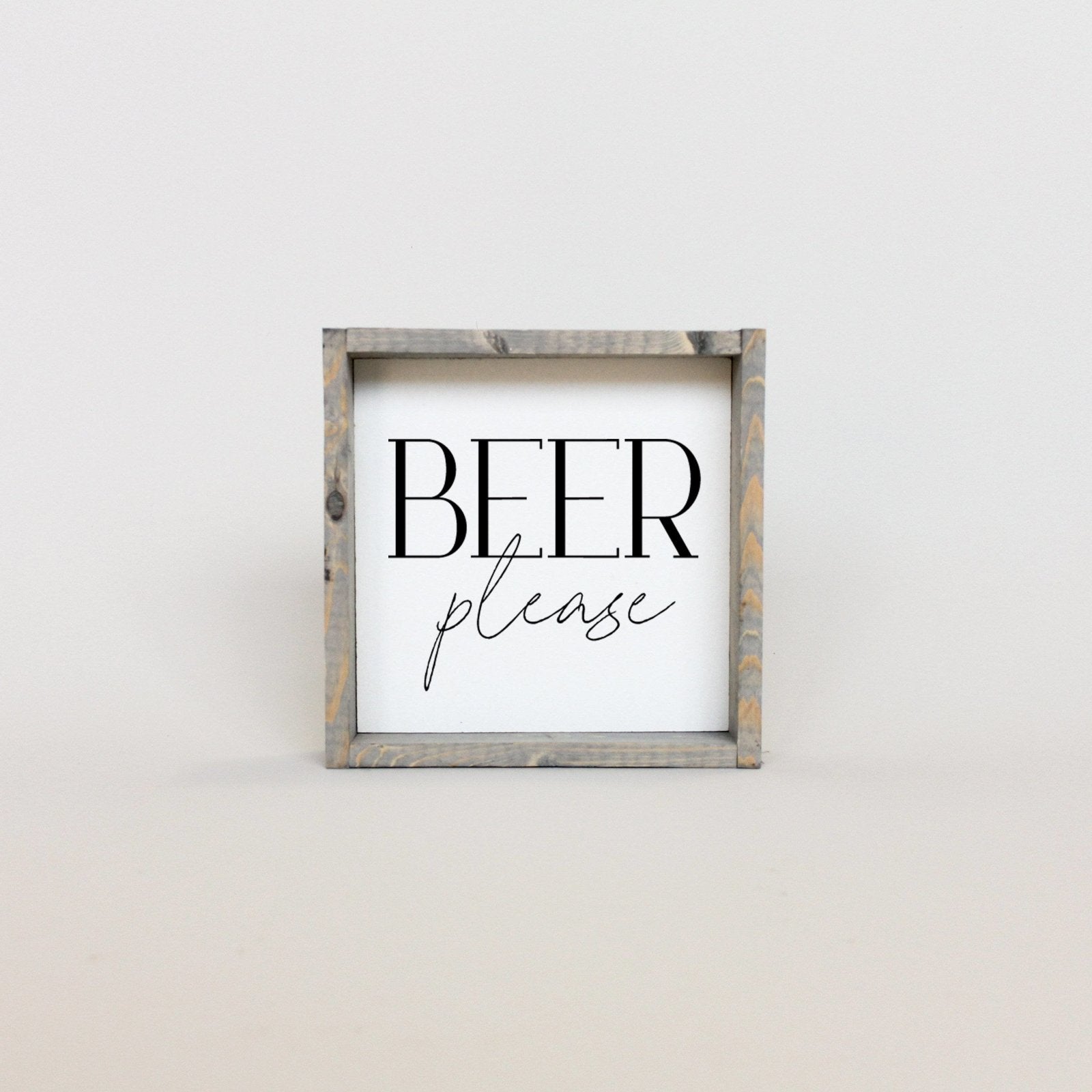 WilliamRaeDesigns Classic Gray Beer Please | Wood Sign