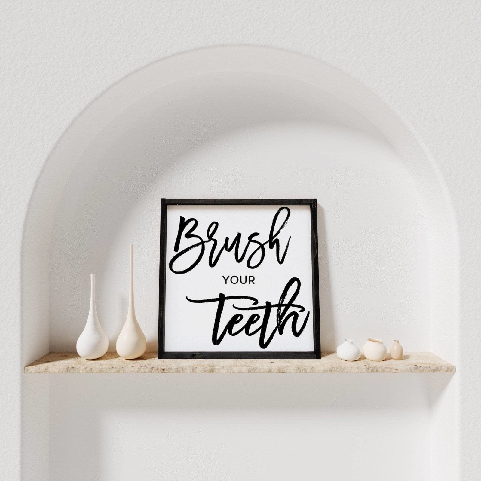 WilliamRaeDesigns Ebony Brush Your Teeth | Wood Sign