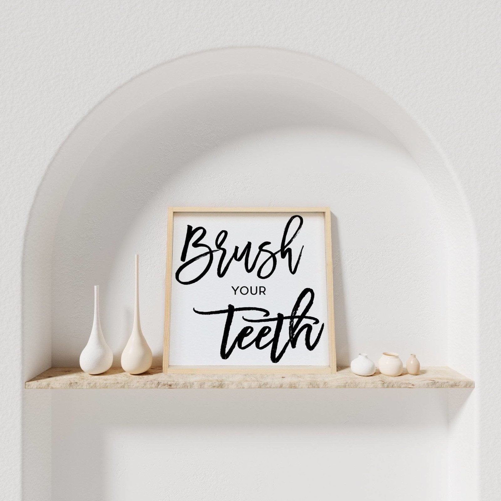 WilliamRaeDesigns Natural Brush Your Teeth | Wood Sign