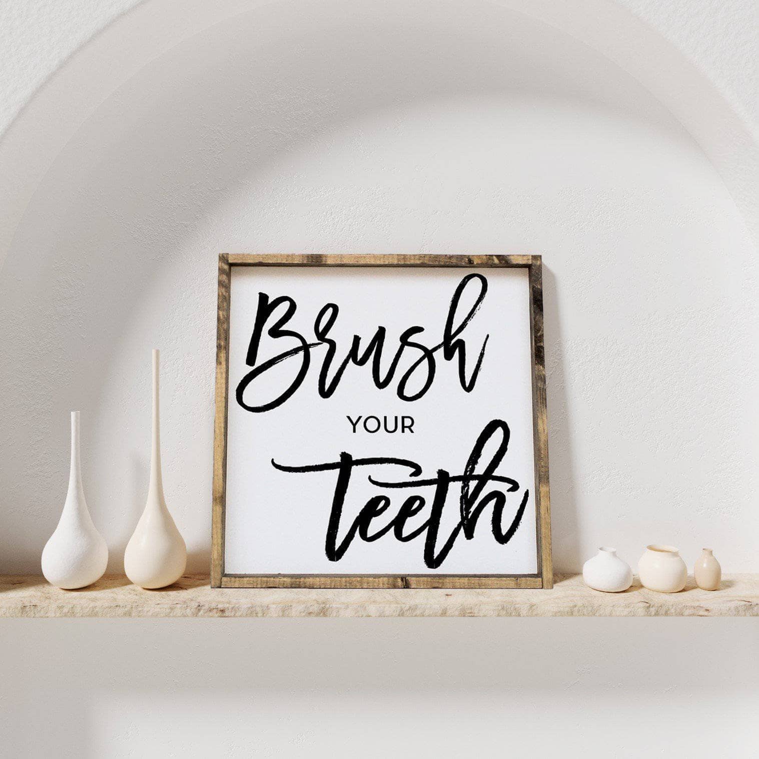 WilliamRaeDesigns Dark Walnut Brush Your Teeth | Wood Sign