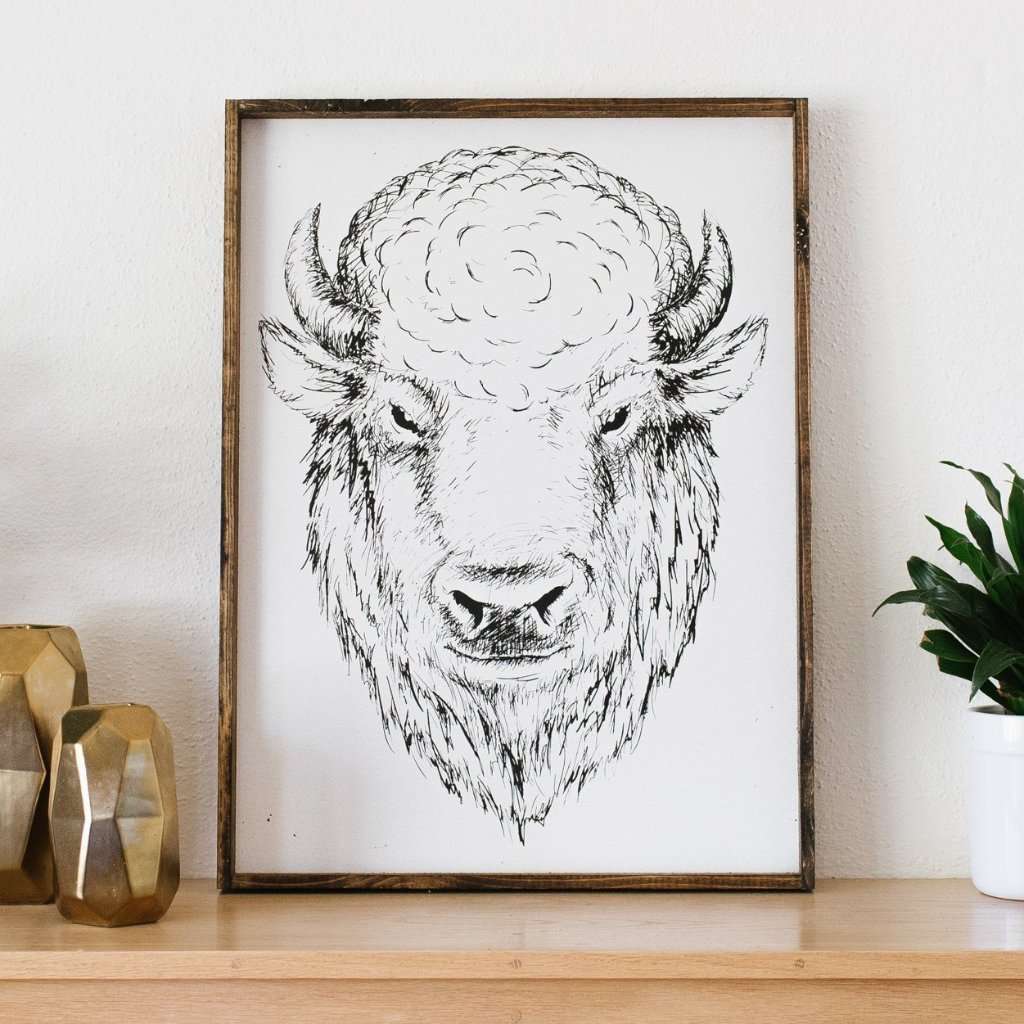 Buffalo Head (Earl) | Wood Sign farmhouse signs, rustic signs, joanna gaines style signs, farmhouse decor, Farmhouse style