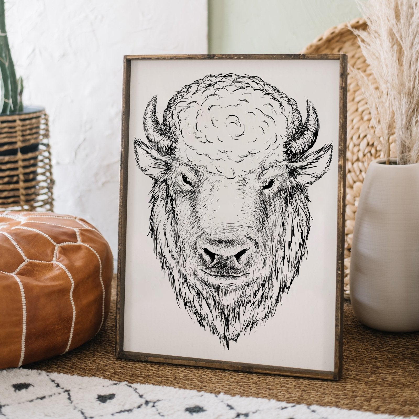 Buffalo Head (Earl) | Wood Sign - WilliamRaeDesigns