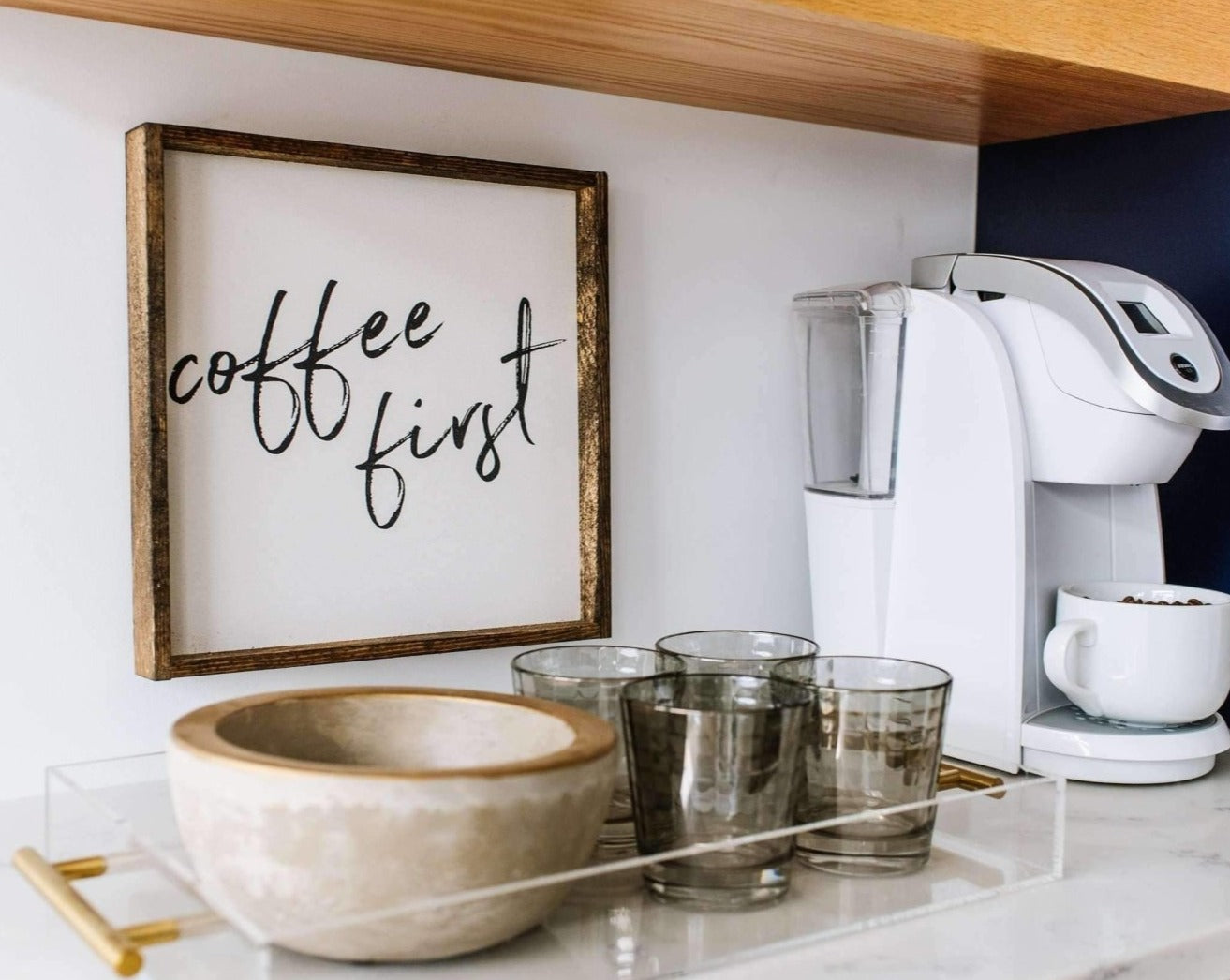 Coffee First | Wood Sign farmhouse signs, rustic signs, joanna gaines style signs, farmhouse decor, Farmhouse style