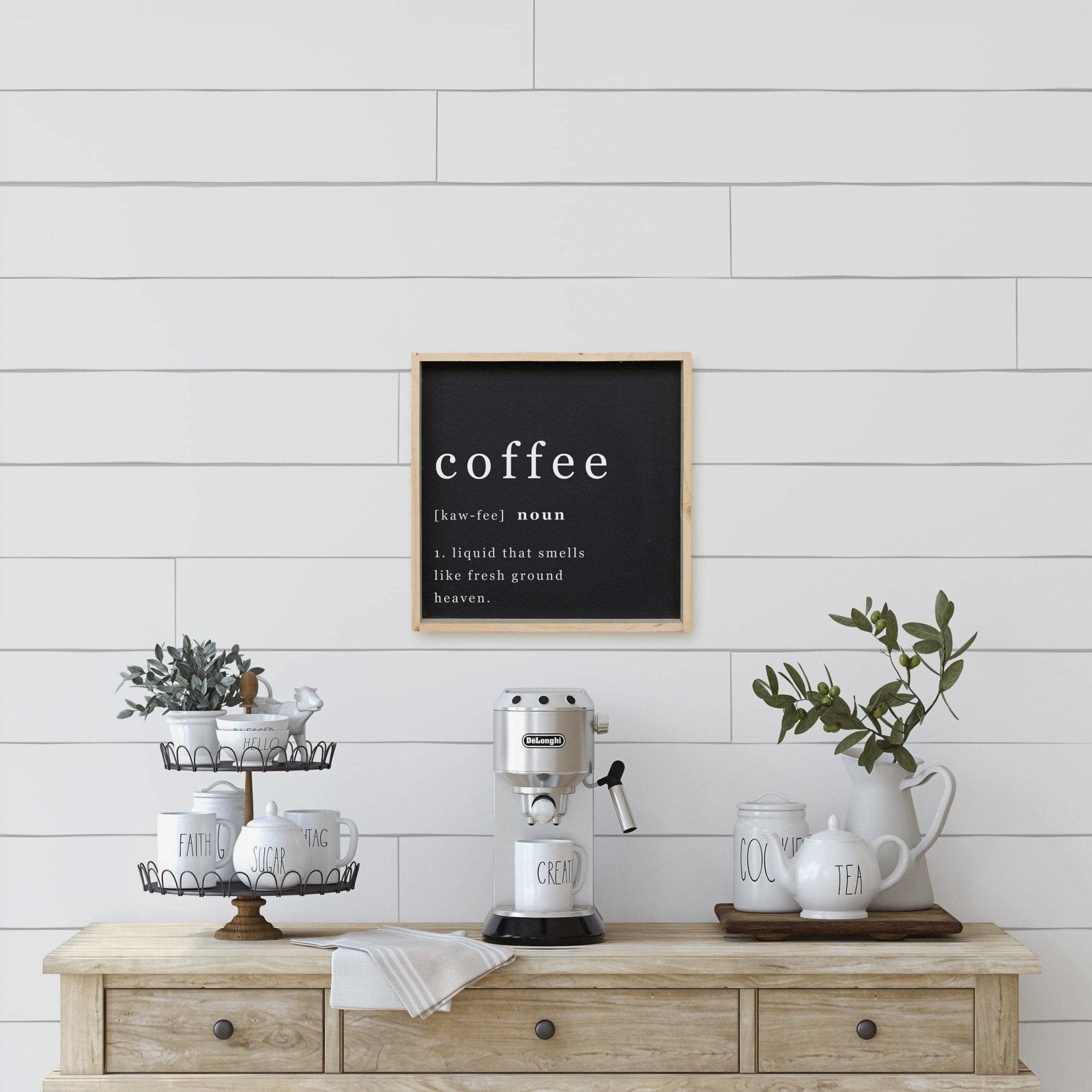 WilliamRaeDesigns Natural / Black Coffee Noun | Wood Sign