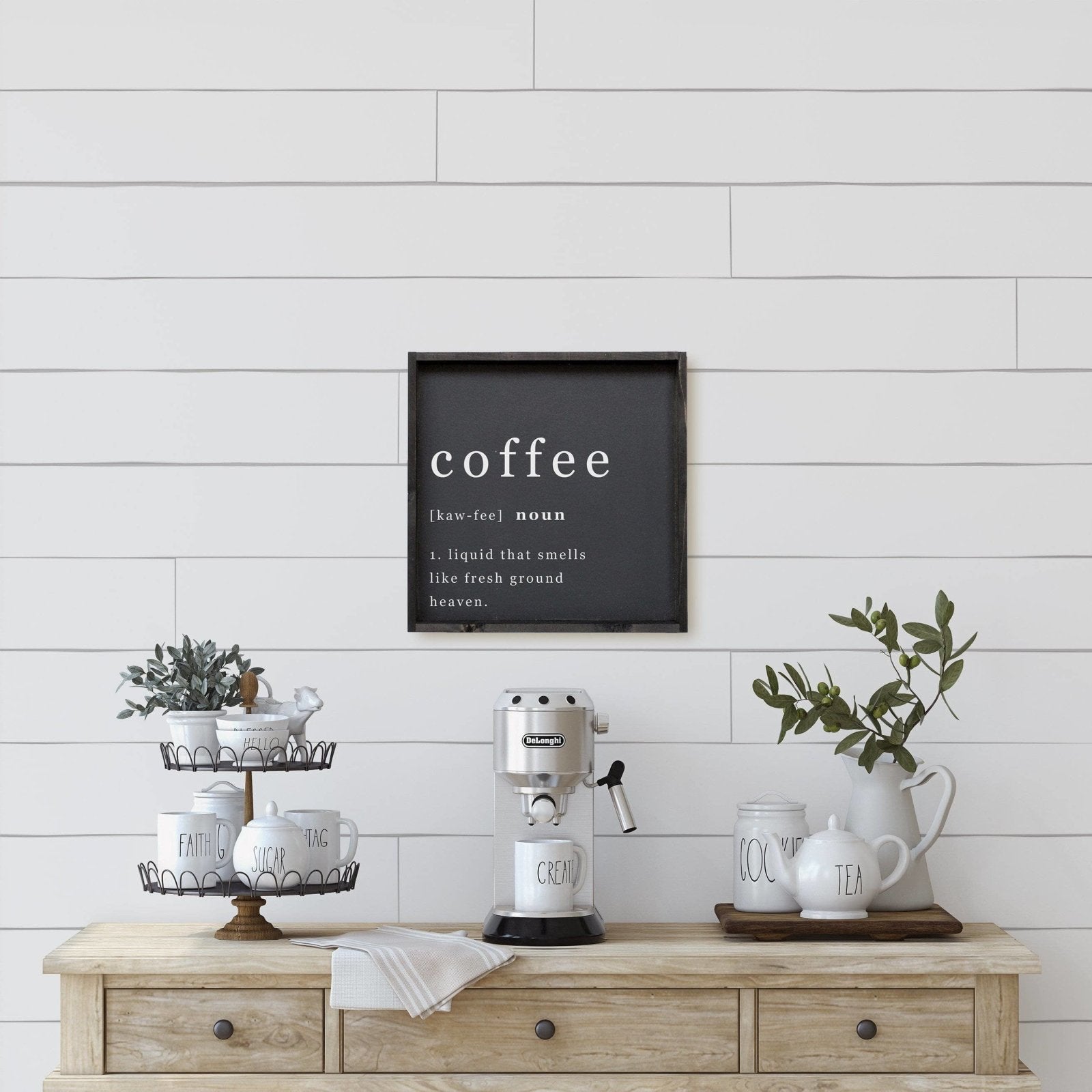 WilliamRaeDesigns Ebony / Black Coffee Noun | Wood Sign