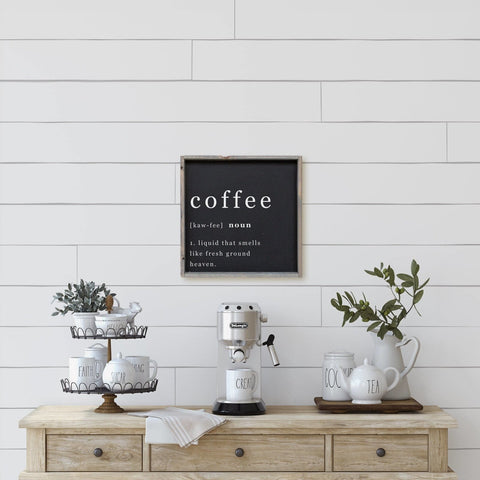 WilliamRaeDesigns Classic Gray / Black Coffee Noun | Wood Sign