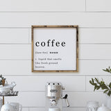 WilliamRaeDesigns Dark Walnut / White Coffee Noun | Wood Sign